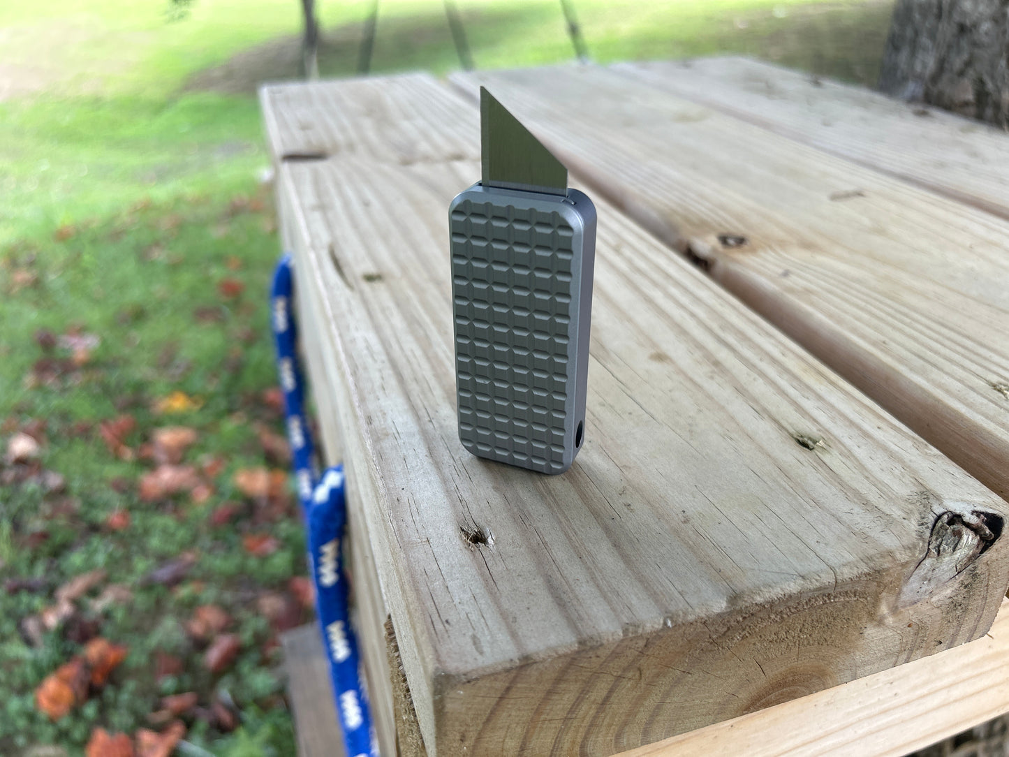 RiveryMFG Zero BLEM Gun Metal Gray CadLab collaboration utility knife with grenade pattern
