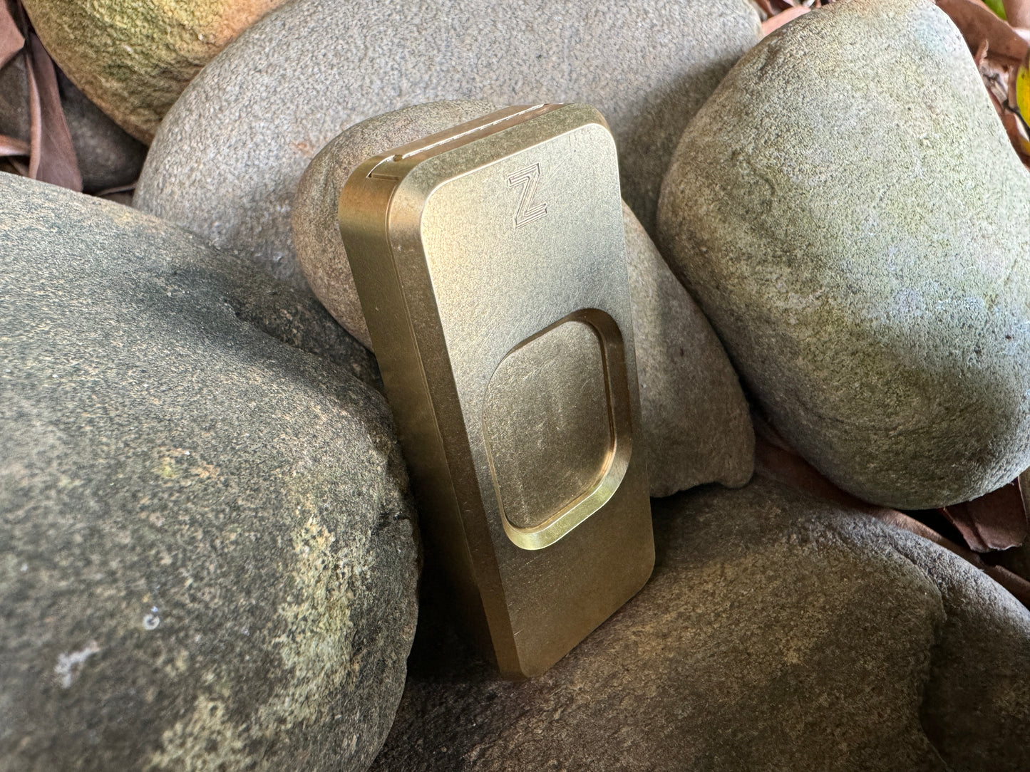 RiveryMFG Brass Zero Utility Knife Smooth Operator Pattern