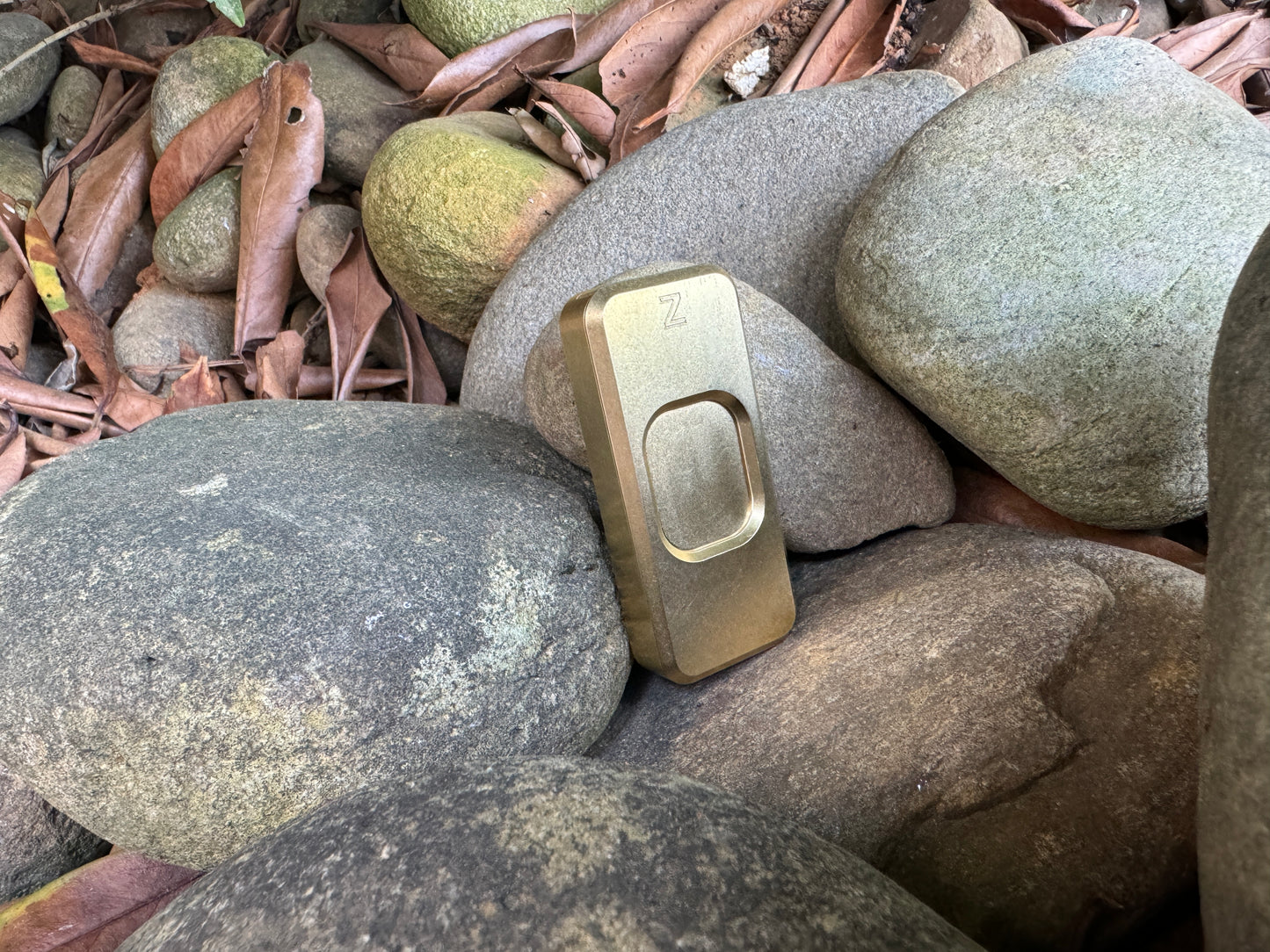 RiveryMFG Brass Zero Utility Knife Smooth Operator Pattern