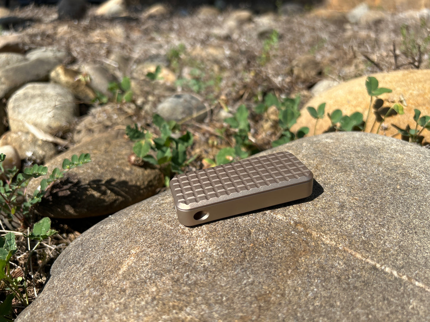 RiveryMFG Zero Champagne CadLab collaboration utility knife with grenade pattern