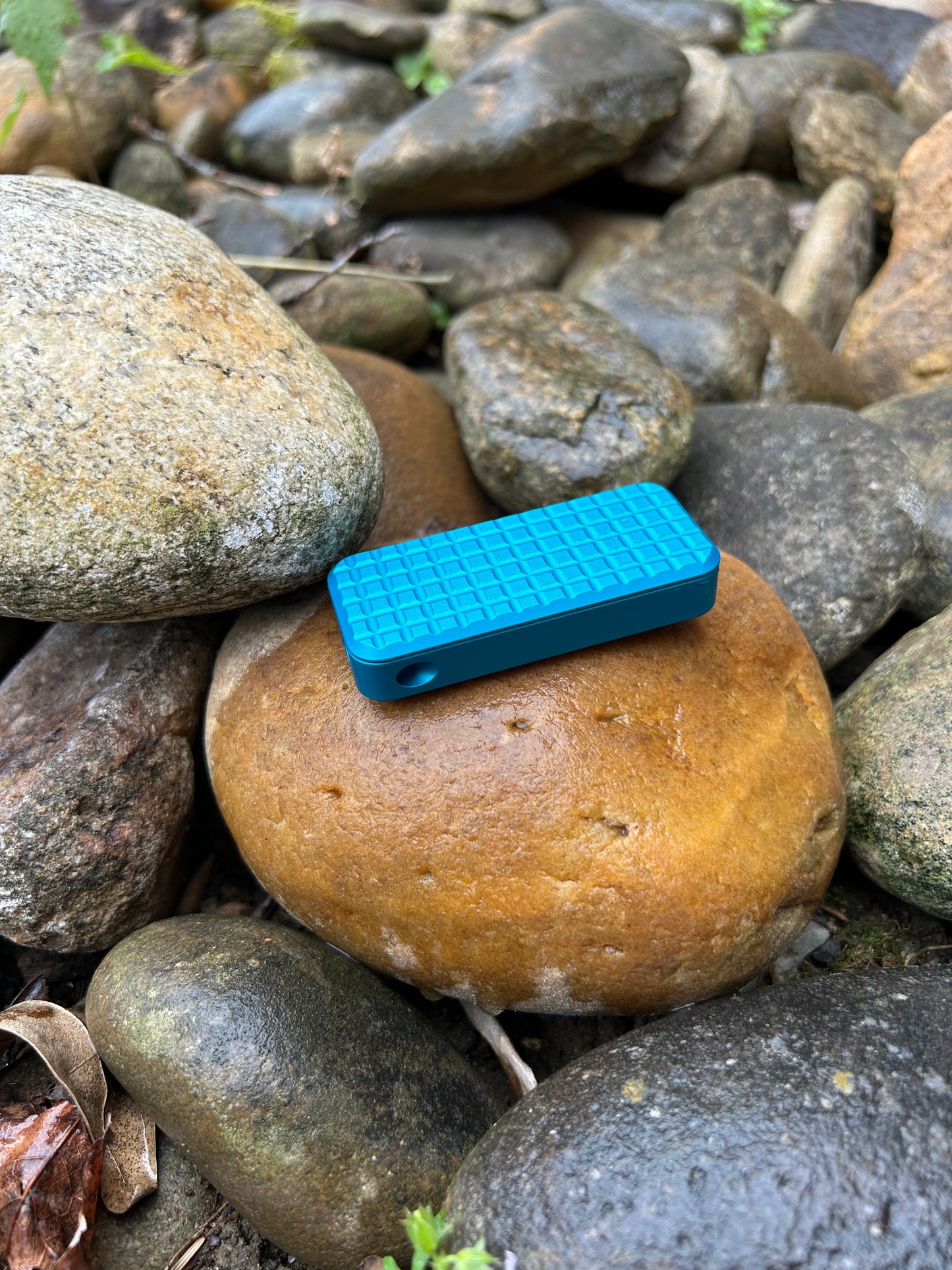 RiveryMFG Zero Turquoise CadLab collaboration utility knife with grenade pattern