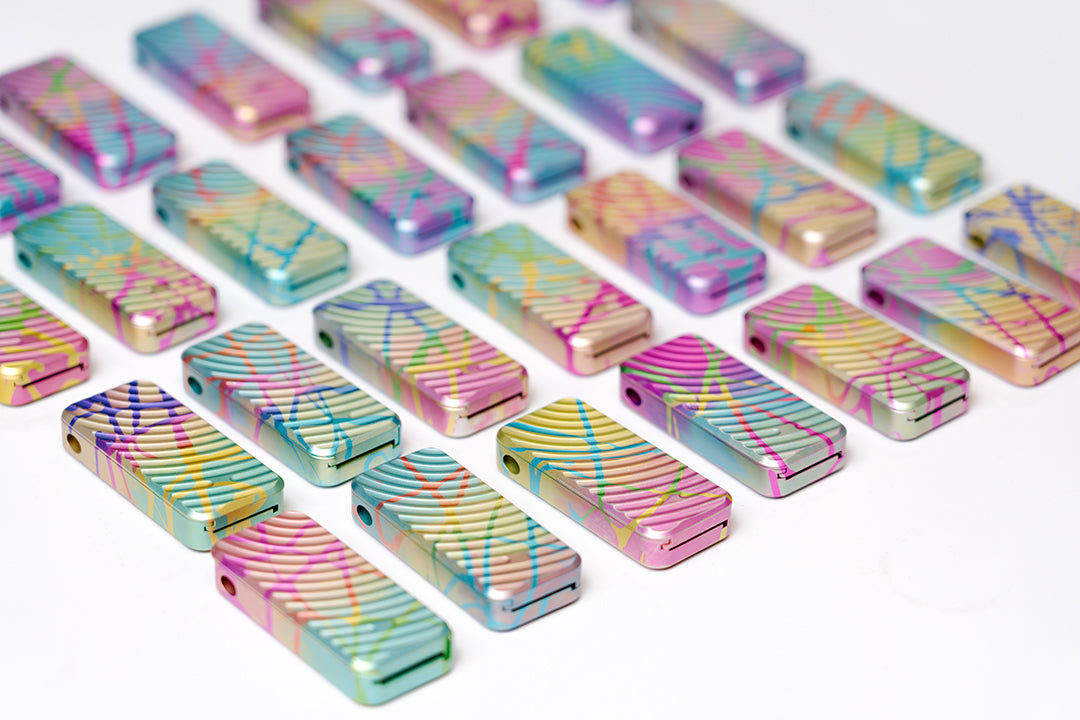 Zero Retro Rainbow Pattern-6061 Aluminum with lanyard hole