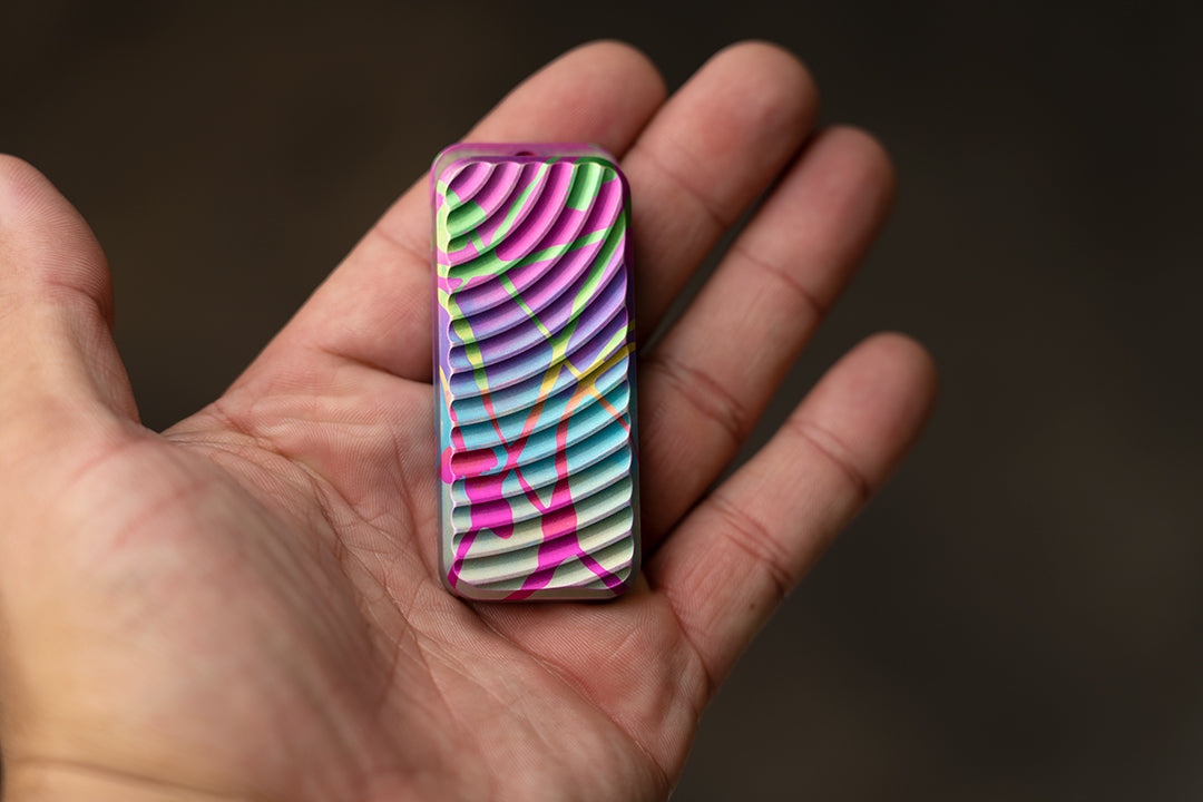 Zero Retro Rainbow Pattern-6061 Aluminum with lanyard hole