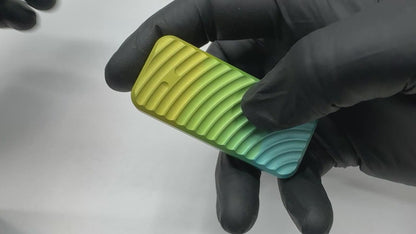 Multicolor summer gradient RiveryMFG Zero utility knife with original pattern