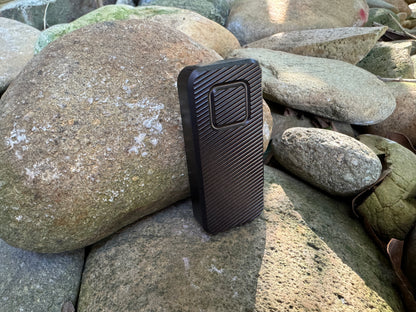 RiveryMFG Zero-6061 Aluminum Black utility knife with file pattern