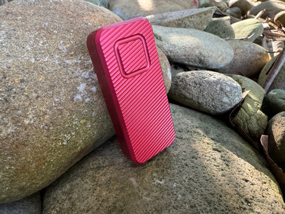 RiveryMFG Zero-6061 Aluminum Red utility knife with file pattern