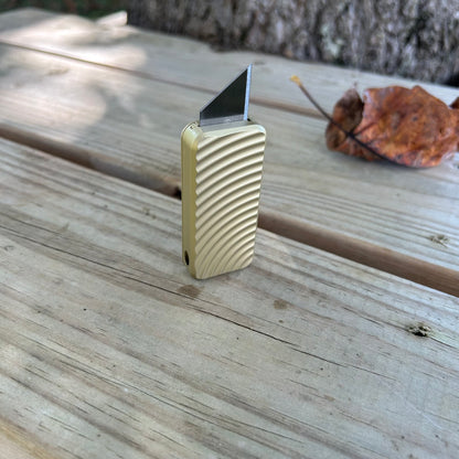 RiveryMFG Zero BLEM Gold CadLab collaboration utility knife with original pattern