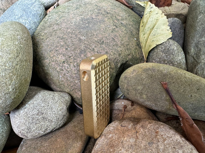 RiveryMFG Brass Zero Utility Knife Grenade Pattern