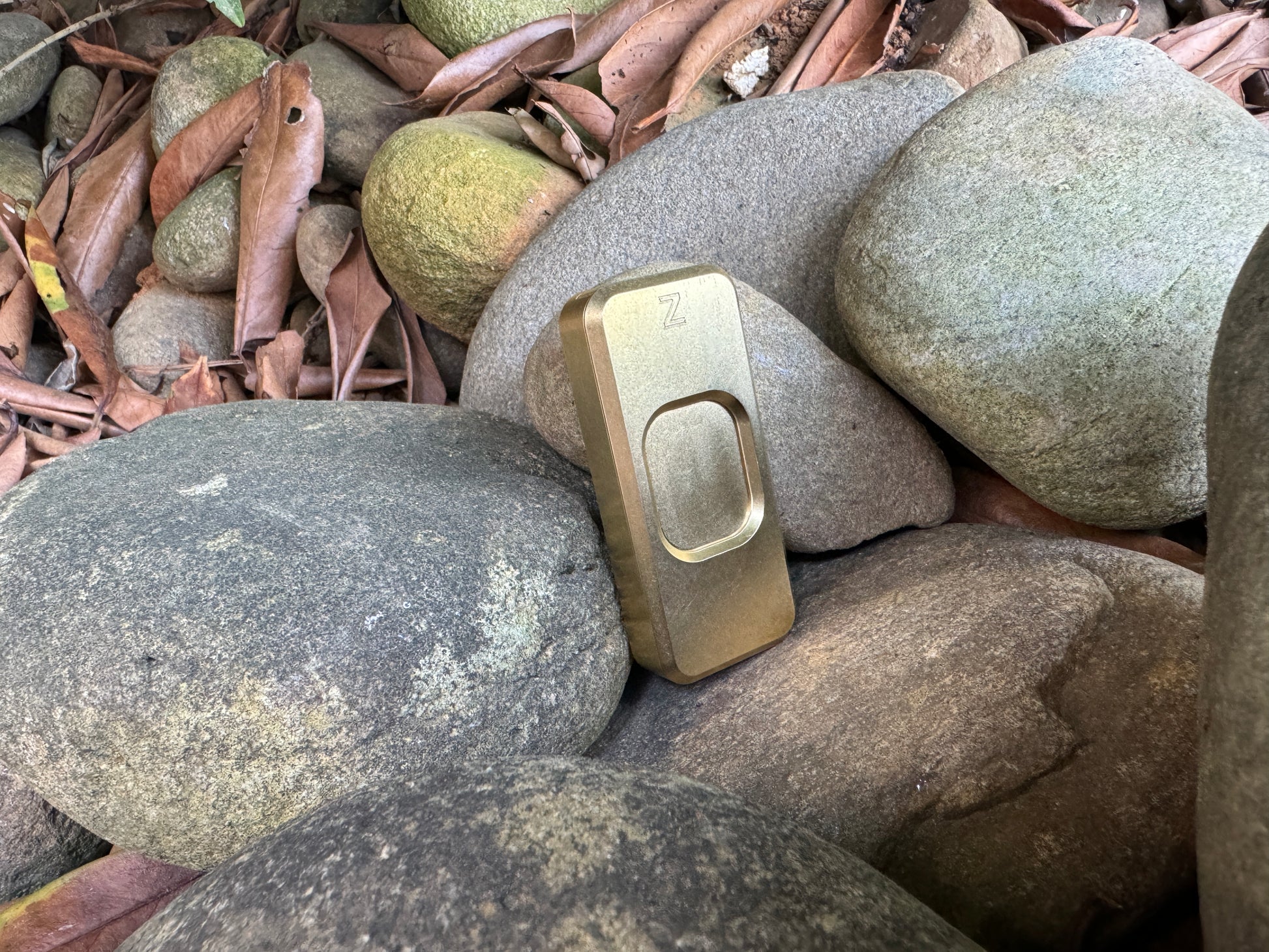 RiveryMFG Brass Zero Utility Knife Smooth Operator Pattern