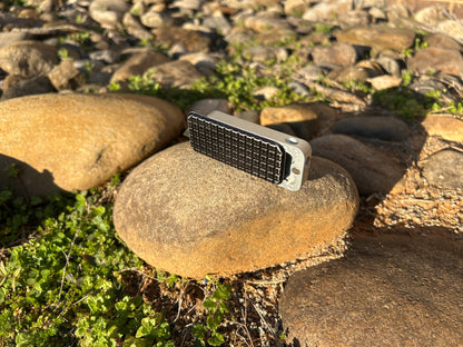 RiveryMFG Zero custom combination utility knife with grenade black lid and gray base.