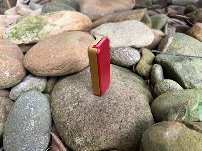 RiveryMFG Zero Custom Combination Knurled Red Lid and Brass Base