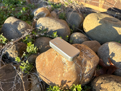 Gray RiveryMFG Zero File Pattern-6061 Aluminum utility knife.