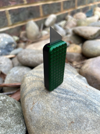 RiveryMFG Zero Green CadLab custom combination utility knife with grenade pattern