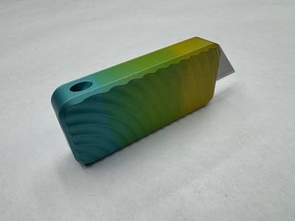 Multicolor summer gradient RiveryMFG Zero utility knife with original pattern