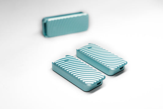 RiveryMFG Zero Powder Blue CadLab Collaboration utility knife with original pattern