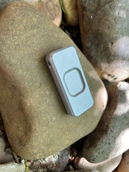 Gray RiveryMFG Zero Smooth Operator Pattern-6061 Aluminum utility knife.