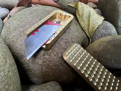 RiveryMFG Brass Zero Utility Knife Grenade Pattern